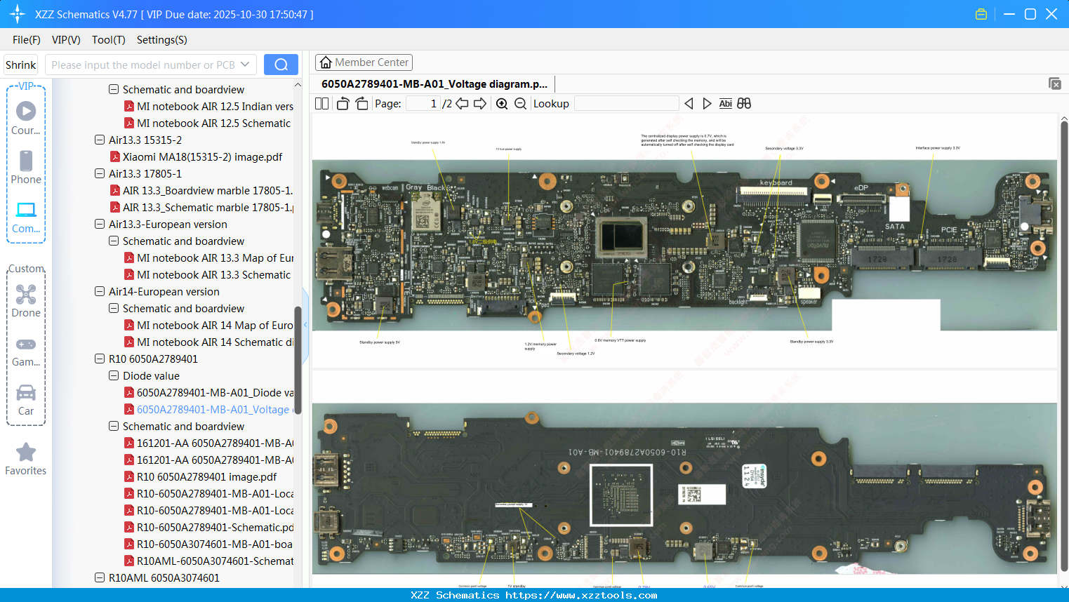 Laptop Xiaomi 6050A2789401-MB-A01_Voltage Diagram